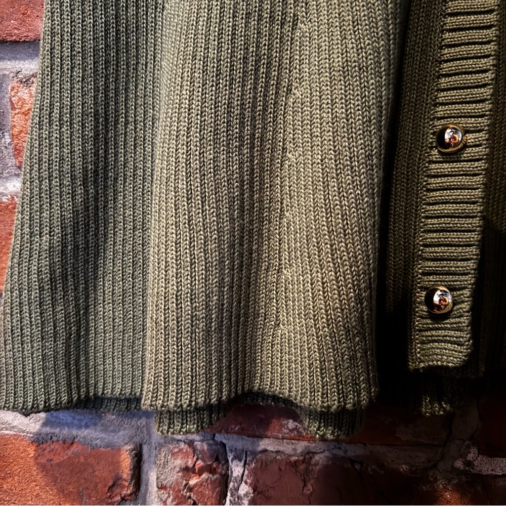 French Connection Olive Ribbed Knit sweater Dress - Picture 8 of 13